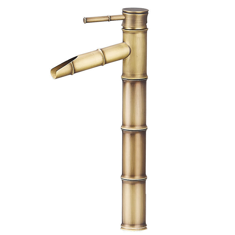 Frendorf | Bauernhaus Vessel Sink Wasserhahn Kupfer 1-Handgriff Niedriger Bogen Vessel Wasserhahn für Badezimmer