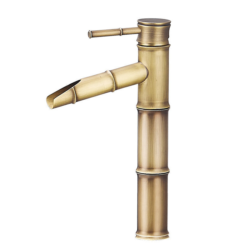 Frendorf | Bauernhaus Vessel Sink Wasserhahn Kupfer 1-Handgriff Niedriger Bogen Vessel Wasserhahn für Badezimmer