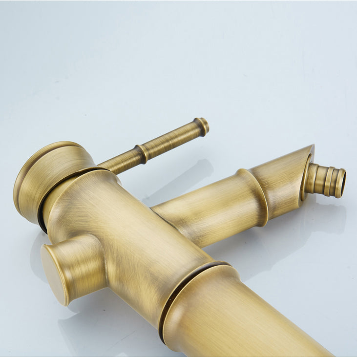 Frendorf | Bauernhaus Vessel Sink Wasserhahn Kupfer 1-Handgriff Niedriger Bogen Vessel Wasserhahn für Badezimmer