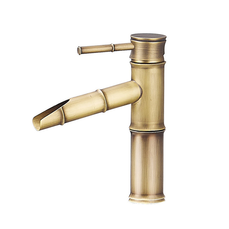 Frendorf | Bauernhaus Vessel Sink Wasserhahn Kupfer 1-Handgriff Niedriger Bogen Vessel Wasserhahn für Badezimmer