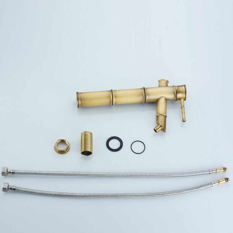 Frendorf | Bauernhaus Vessel Sink Wasserhahn Kupfer 1-Handgriff Niedriger Bogen Vessel Wasserhahn für Badezimmer