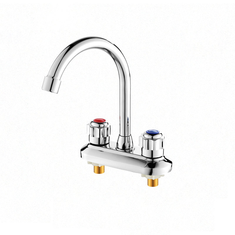 Frendorf | 2-Griff Messing Badezimmerarmatur Modern Hochbogen Zentralkran