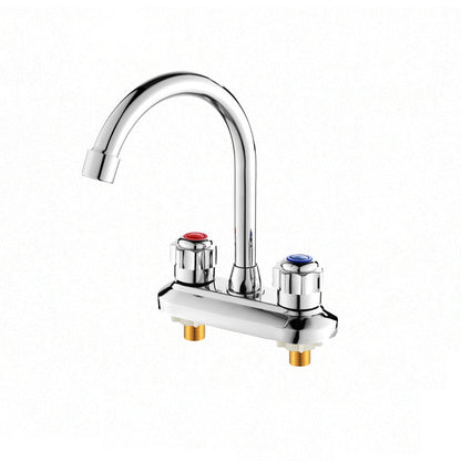 Frendorf | 2-Griff Messing Badezimmerarmatur Modern Hochbogen Zentralkran