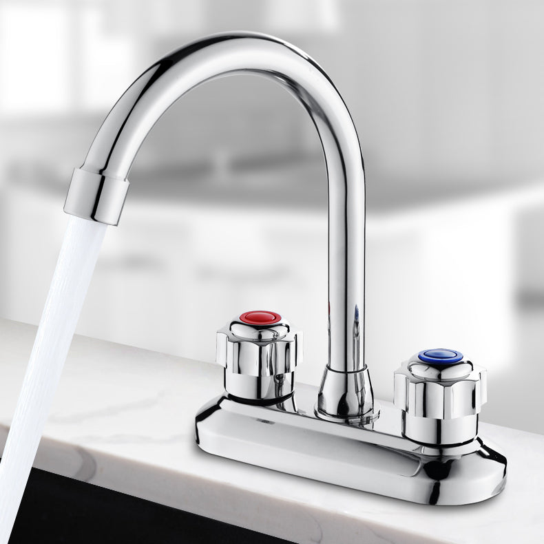 Frendorf | 2-Griff Messing Badezimmerarmatur Modern Hochbogen Zentralkran