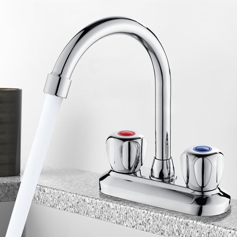 Frendorf | 2-Griff Messing Badezimmerarmatur Modern Hochbogen Zentralkran
