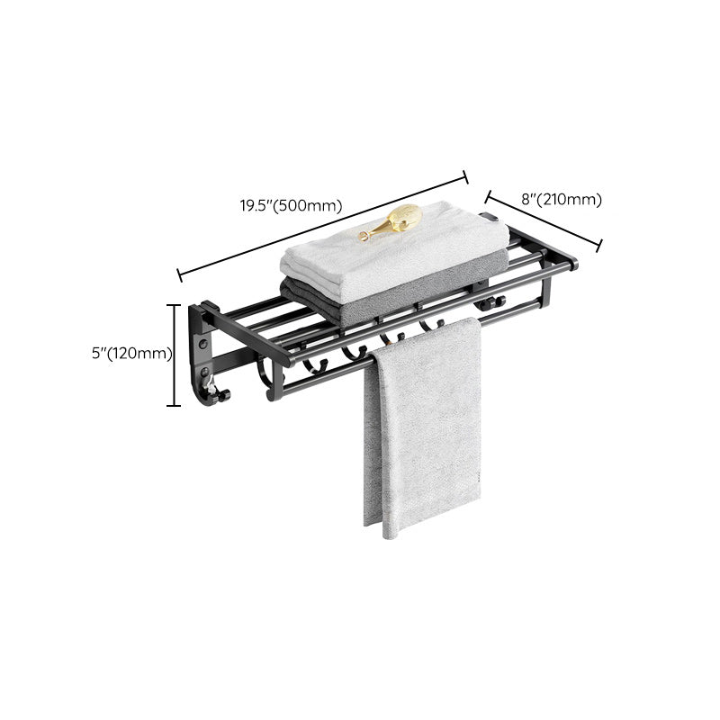 Frendorf | Modernes Aluminium-Badezimmerzubehör-Set Matt Schwarz Badregal/Handtuchhalter/Papierhalter