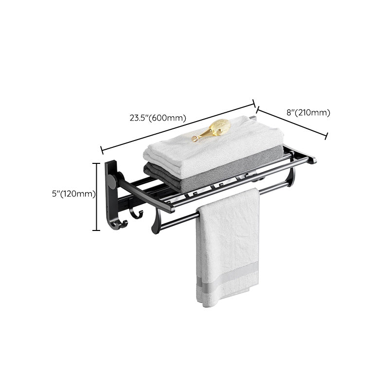 Frendorf | Modernes Aluminium-Badezimmerzubehör-Set Matt Schwarz Badregal/Handtuchhalter/Papierhalter
