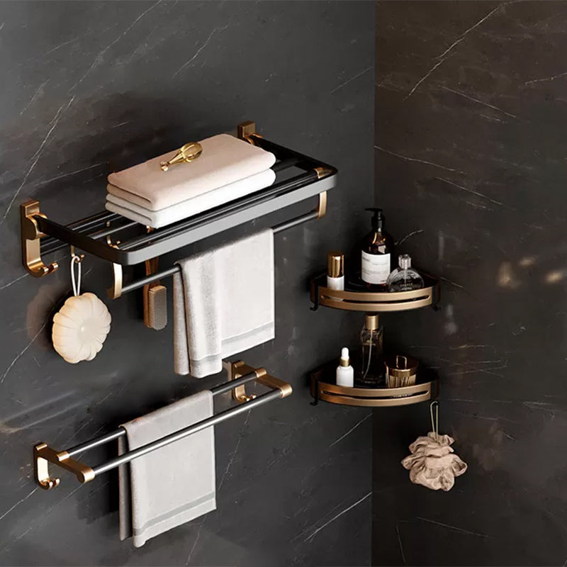Frendorf | Traditionelles Schwarzes Aluminium Badbeschläge Set Badezimmer Zubehör Kit