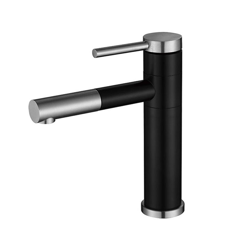 Frendorf | Moderner Vessel Sink Wasserhahn Edelstahl Einhand Niedriger Bogen Ausziehbarer Vessel Wasserhahn