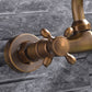 Frendorf | Industrie Badewannen Auslauf Trim Wandmontiert Voll Kupfer Dual Kreuz Griff Niedriger Bogen Badewannen Wasserhahn