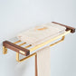 Frendorf | Holz- und Aluminium-Badehardware-Set Goldenes Badezimmerzubehör-Set