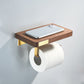 Frendorf | Holz- und Aluminium-Badehardware-Set Goldenes Badezimmerzubehör-Set