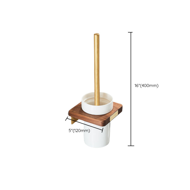 Frendorf | Holz- und Aluminium-Badehardware-Set Goldenes Badezimmerzubehör-Set