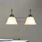 Frendorf | 2 Lichten Bel Shade Sconcepunt Lichtarmatuur Industrieel Zwart Opal Glas Wandlamp voor Slaapkamer