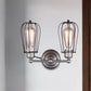 Frendorf | Industrieller Stil Käfig Wandleuchten mit Lampenschirm 2 Lichter Metall Mini Wandleuchte in Kupfer/Antik Silber