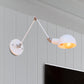Frendorf | Weißes Kuppelwandlicht mit Schwenkarm Industriedesign Retro Metall 1 Glühbirne Schlafzimmer Wandleuchte Lampe