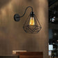 Frendorf | Metalen Vierkante/Ruit Kooi Wandverlichting Vintage Industrieel 1 Hoofd Restaurant Wandlamp Verlichting in Zwart