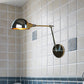 Retro Dome Wandlampe 1 Lampen Metall Wandbeleuchtung mit Schwenkarm in Messing/Chrom für Badezimmer