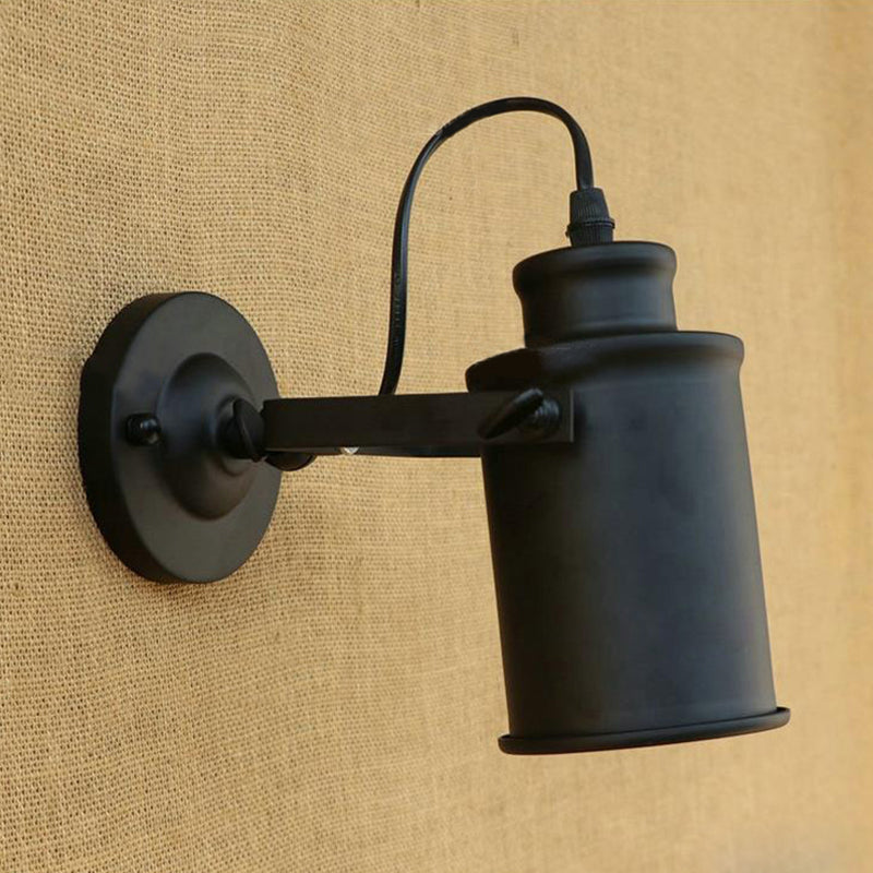 Frendorf | Zylinder Metallic Wandleuchte Antik Stil 1 Licht Wohnzimmer Wandmontierte Leuchte in Schwarz/Rost