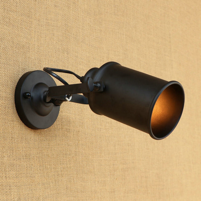 Frendorf | Zylinder Metallic Wandleuchte Antik Stil 1 Licht Wohnzimmer Wandmontierte Leuchte in Schwarz/Rost