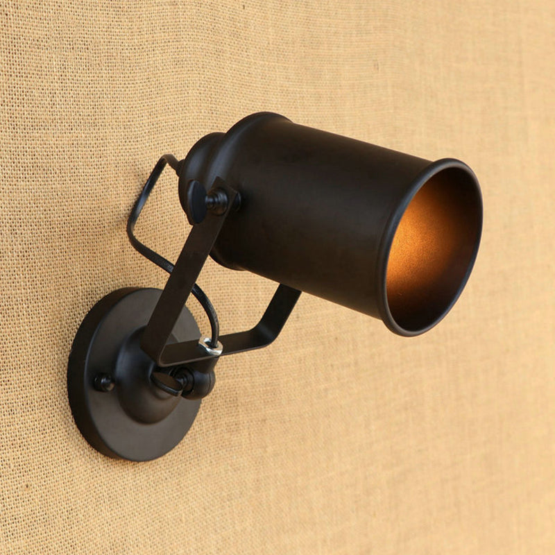 Frendorf | Zylinder Metallic Wandleuchte Antik Stil 1 Licht Wohnzimmer Wandmontierte Leuchte in Schwarz/Rost
