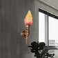 Frendorf | Wandmontage verlichting Torch Rustieke Glazen Kap 1 Licht Wandlamp Verlichting in Brons voor Hal