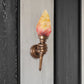 Frendorf | Wandmontage verlichting Torch Rustieke Glazen Kap 1 Licht Wandlamp Verlichting in Brons voor Hal