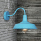 Frendorf | Industriële Stijl Barn Wandlamp 1 Gloeilamp Metalen Wandverlichting met Gooseneck Arm in Blauw/Roze, 10"/14" Breed