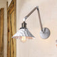 Frendorf | Metalen Dimpled Conische Wandlamp Industrieel Stijl 1 Licht Gang Wandlamp met Draaibare Arm in Wit