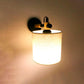 Frendorf | Stoff Zylindrische Wandleuchte Modernist 1 Licht Schlafzimmer Wandmontage Leuchte mit Holzverbindung in Schwarz/Weiß