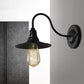 Frendorf | Schwarze Flachschatten-Wandbeleuchtung Industrie-Stil Metall 1 Kopf Wohnzimmer Wandleuchte Scone, 7"/8,5" Breite