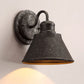Frendorf | Metall Antik Schwarz Wandlichter Drum/Trumpet Shade 1-Licht Retro Rustikal Wandlampe Leuchte