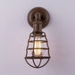 Frendorf | Rust Finish Mini Wandlamp mit Käfigschirm Antike Stil Eisen 1 Licht Bauernhaus Wandmontage Beleuchtung