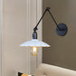 Frendorf | Schwarz/Weiß Wellenförmige Wandlampe mit Schwenkarm Vintage Stilvolles Metall 1 Glühbirne Wohnzimmer Wandleuchte Beleuchtung