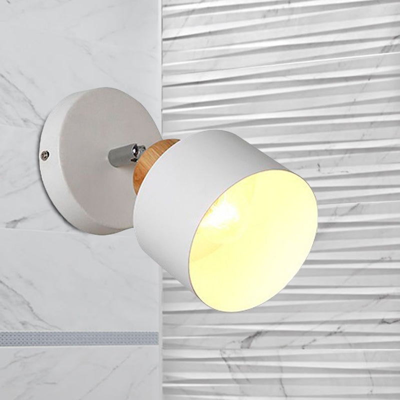 Frendorf | Draaibare Trommel Metalen Wandverlichting Retro 1 Licht Binnen Wand Sconces in Wit
