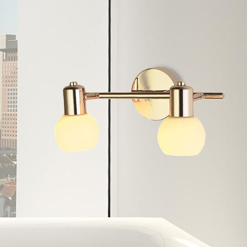 Frendorf | 2/3 Glühbirnen Wand sconce Beleuchtung mit Blasen Shade Milchglas Modern Schlafzimmer Licht Fixture in Messing