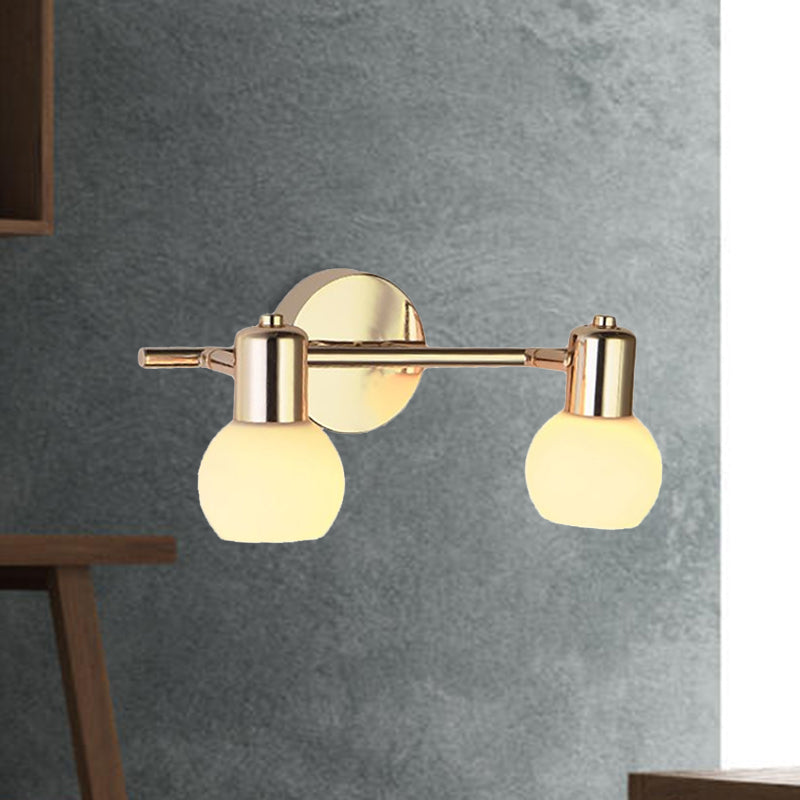 Frendorf | 2/3 Glühbirnen Wand sconce Beleuchtung mit Blasen Shade Milchglas Modern Schlafzimmer Licht Fixture in Messing