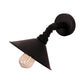 Frendorf | Eins Bulb Wandlampe mit Kegelshade Metall Industrielle Schlafzimmer Wandleuchte Beleuchtung Fixture in Schwarz/Rost