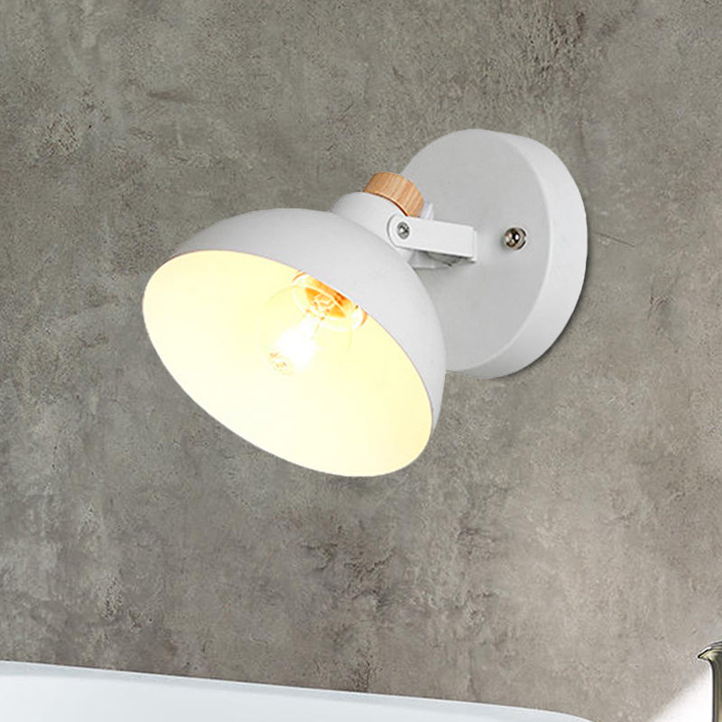 Frendorf | Minimalistische Dome Wall Lamp Fixture 1 Bulb Metallic Sconce Lighting Fixture in Wit voor Binnen