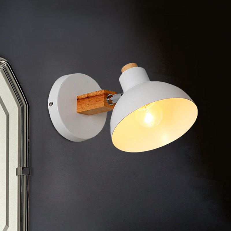 Frendorf | Minimalistische Dome Wall Lamp Fixture 1 Bulb Metallic Sconce Lighting Fixture in Wit voor Binnen