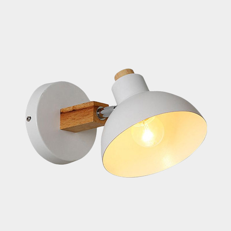Frendorf | Minimalistische Dome Wall Lamp Fixture 1 Bulb Metallic Sconce Lighting Fixture in Wit voor Binnen