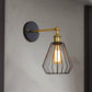 Frendorf | 1 Kopfzylinder/Tränenform Käfig Wandmontage Beleuchtung Industriell Schwarzes Metall Mini Wandlicht für Schlafzimmer