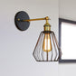 Frendorf | 1 Kopfzylinder/Tränenform Käfig Wandmontage Beleuchtung Industriell Schwarzes Metall Mini Wandlicht für Schlafzimmer