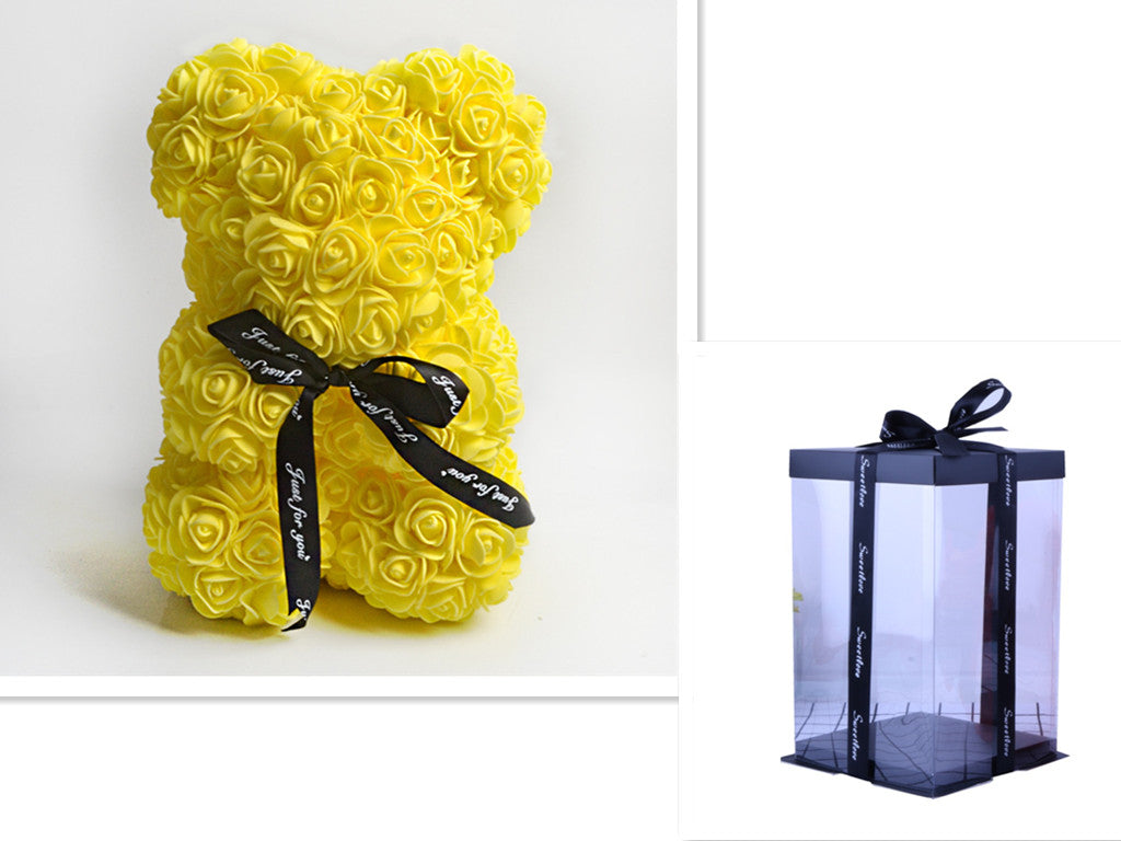 Frendorf | Valentinstag Geschenk Rose Bär Ewige Blume Rose Teddybär PE Schaum Bär 25cm Valentinstag