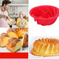 Frendorf | 6 1/2 Zoll Silikonbackformen, Grad Fluted runde Kuchenform, Antihaft-Kuchenform für Brot, Gelatine, Wackelpudding, Backwerkzeuge Kuchendekorationsplatte, Diy Backwerkzeug Rot