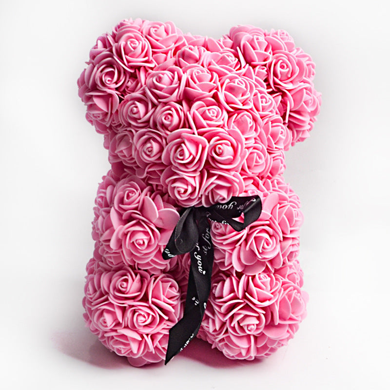 Frendorf | Valentinstag Geschenk Rose Bär Ewige Blume Rose Teddybär PE Schaum Bär 25cm Valentinstag