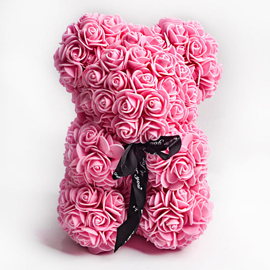 Frendorf | Valentinstag Geschenk Rose Bär Ewige Blume Rose Teddybär PE Schaum Bär 25cm Valentinstag
