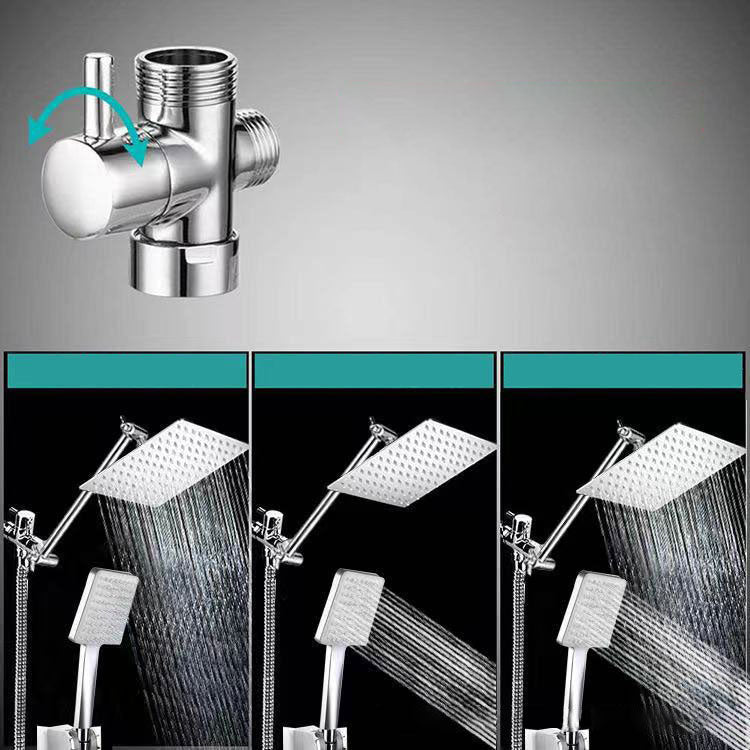 Frendorf | Zeitgenössischer Pull Down Dual Duschkopf Quadratisch Hochbogen Duschkopf Combo in Chrom