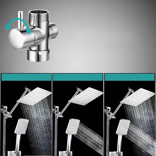 Frendorf | Zeitgenössischer Pull Down Dual Duschkopf Quadratisch Hochbogen Duschkopf Combo in Chrom
