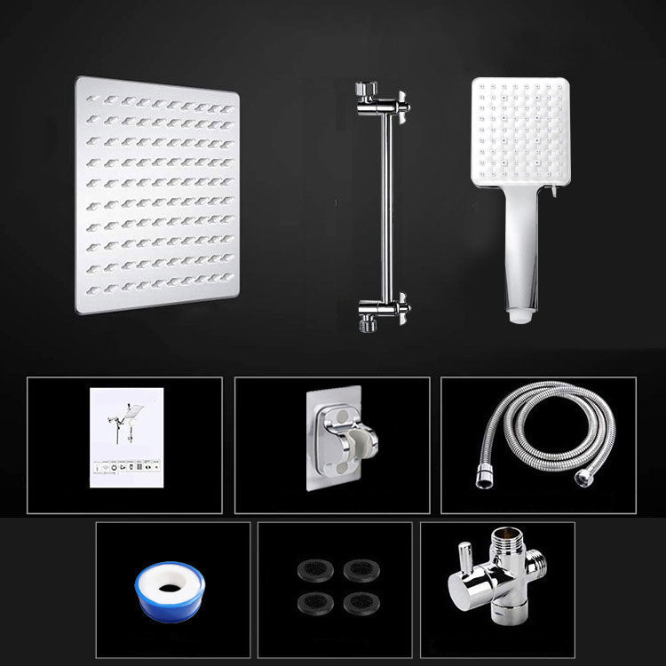 Frendorf | Pull down Dual Shower Head Square High Arch Shower Head Combo in Chrome